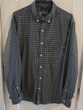 Vineyard Vines OTG On-The-Go Brrr Plaid Button-Down Shirt - Size Large - Green